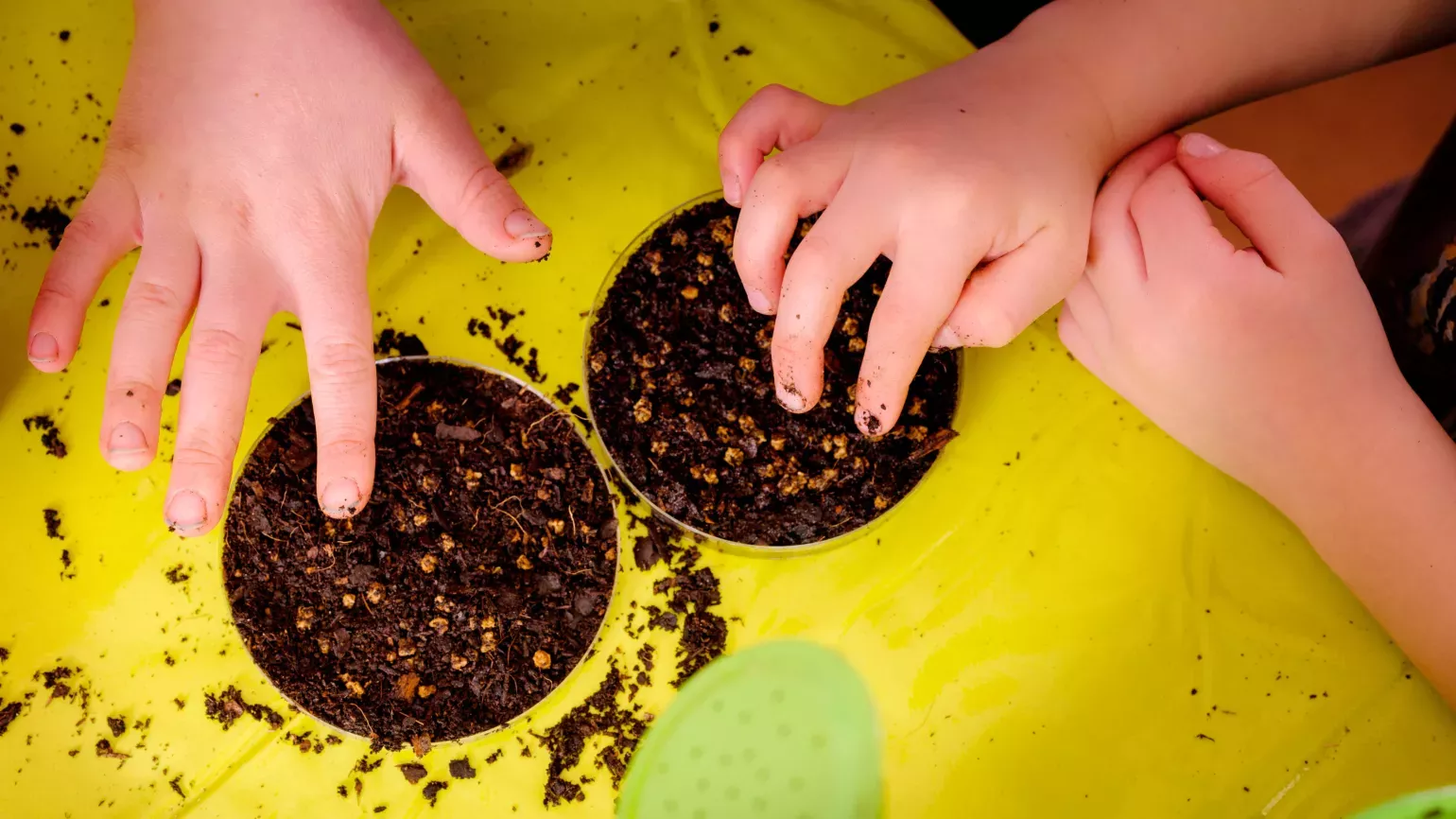 Potting Shed at Wakehurst © RBG Kew Children playing with mud